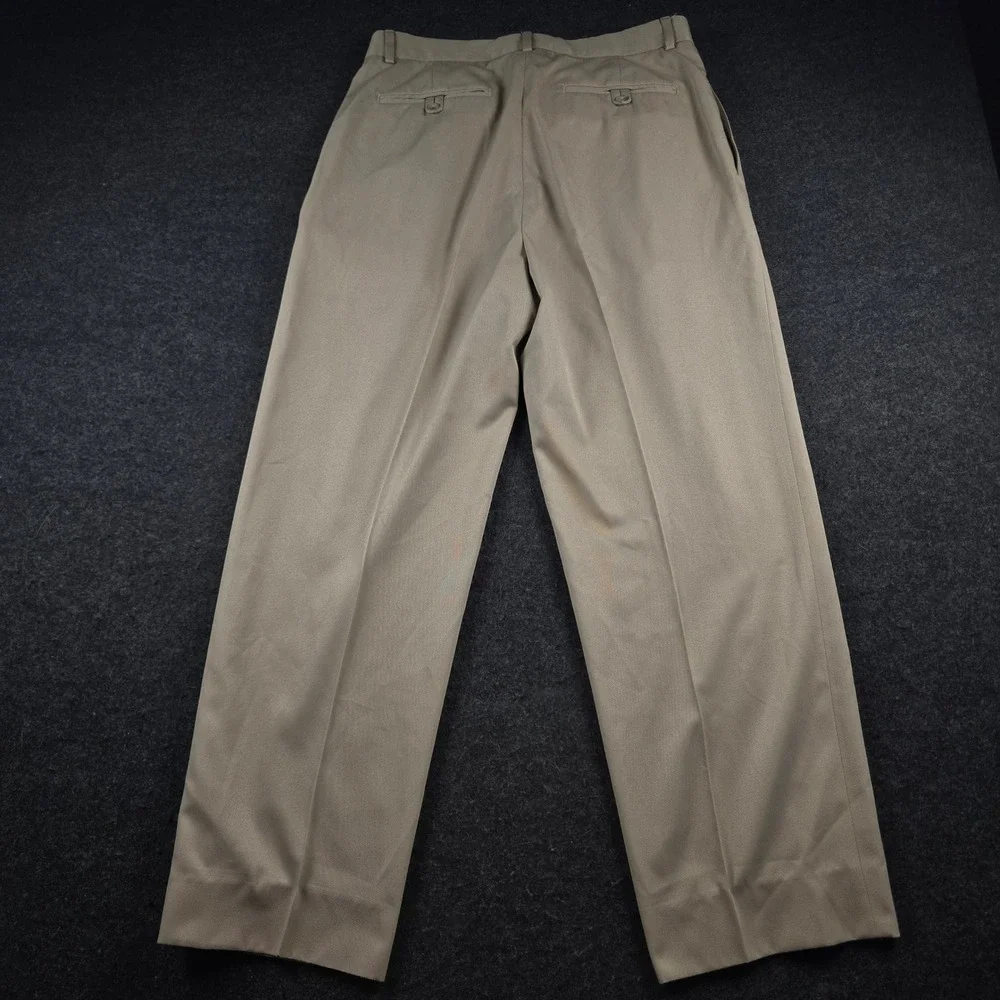 Polo Ralph Lauren Mens (Fits 32x28) Khaki Tan Pleated Pants Chino Trousers 32x30